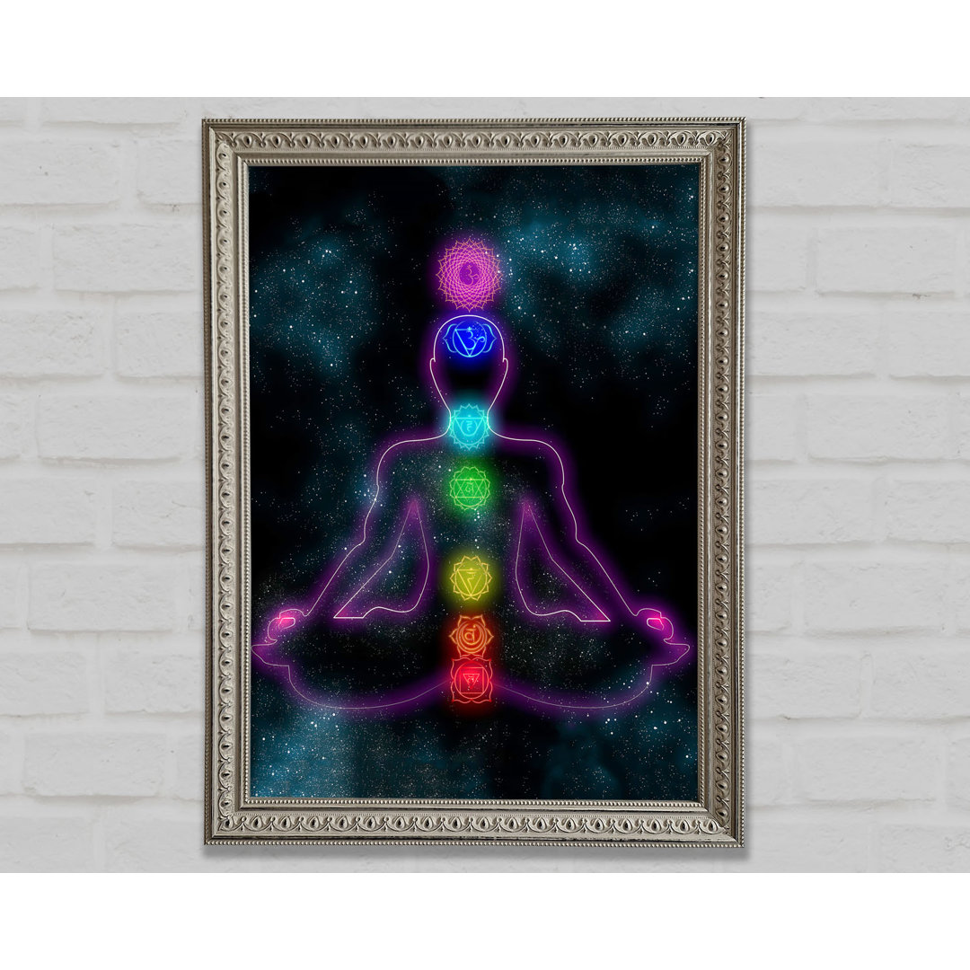 Gerahmter Druck Chakra Meditation Farben 2