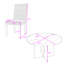 Ensemble de table de salle à manger 5 pièces Farmhouse avec table ronde et 4 chaises rembourrées-2095051170-2095051169