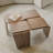  Modern Walnut Square Modular Curved Solid Wood Coffee Table,Side Table,Easy Assembly