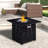 Auto - Ignition Propane Gas 32 Inch Square 50,000 Fire Pit Table With Certification, Tile Desktop, Closed Body Design, Great For Garden Events Ignition, Waterproof Cover, Easy To Clean Surface,