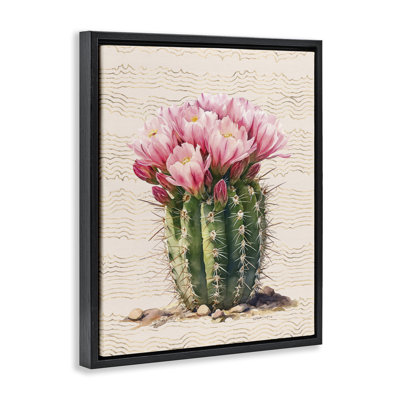  Art mural sur toile Blooming Floral Cactus par lettré et doublé