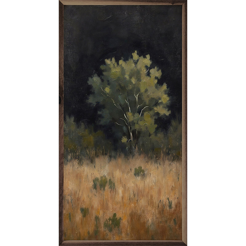Champ d'herbe avec arbre, 16" H x 8" W