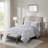 Luxurious Faux Fur Bedding Sets, Grey Polyester Comforter With Hypoallergenic Filling