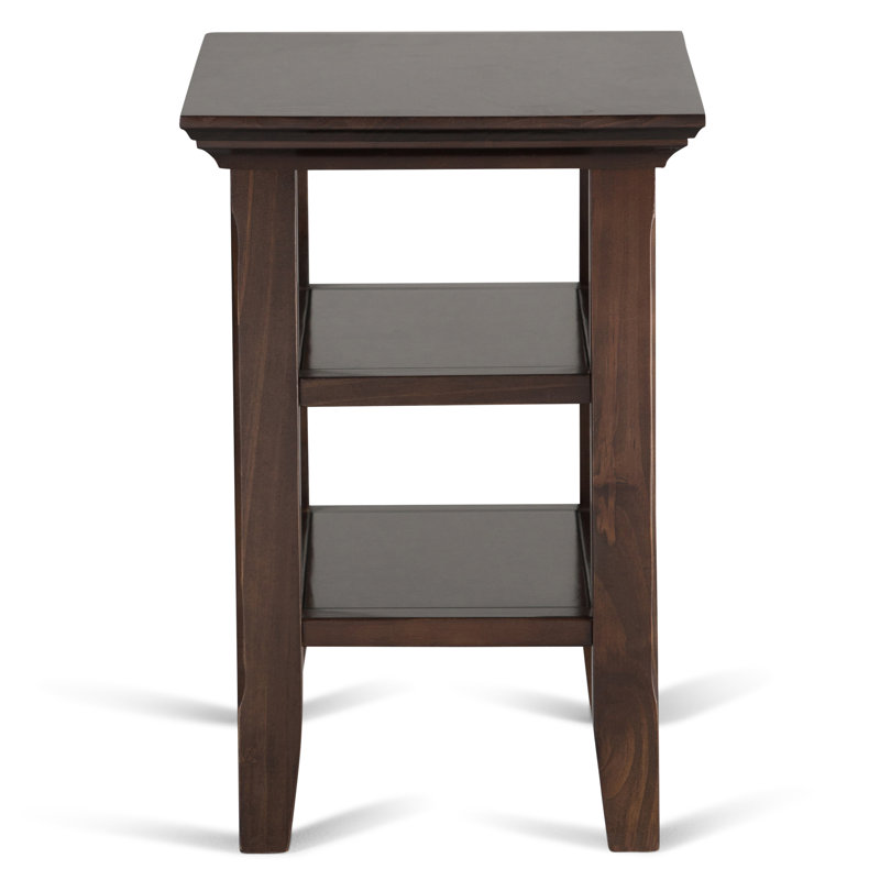 Brunette Brown Solid Wood Transitional Narrow Side Table