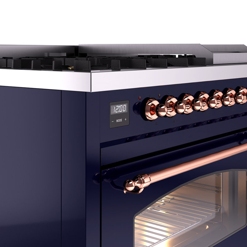 ILVE Nostalgie II 48 Dual Fuel Range , Midnight Blue/Copper, Natural Gas