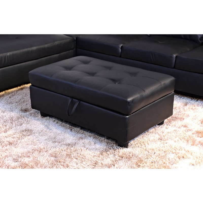 Upholstered Ottoman, Black