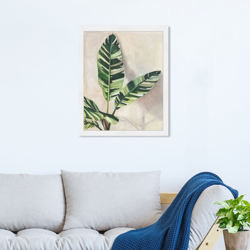 Nice Plants I - Peinture encadrée sur papier, H 22 po x l 18 po, Blanc