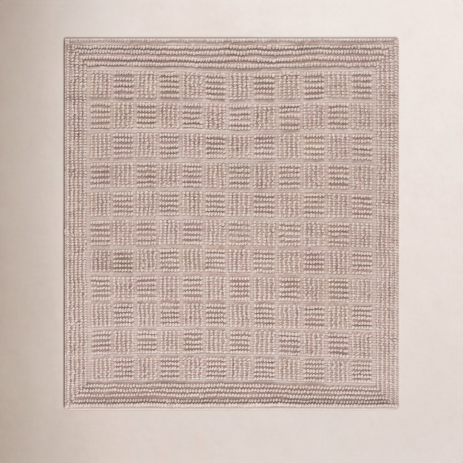 Hand-Woven Wool Rug, Square 6'