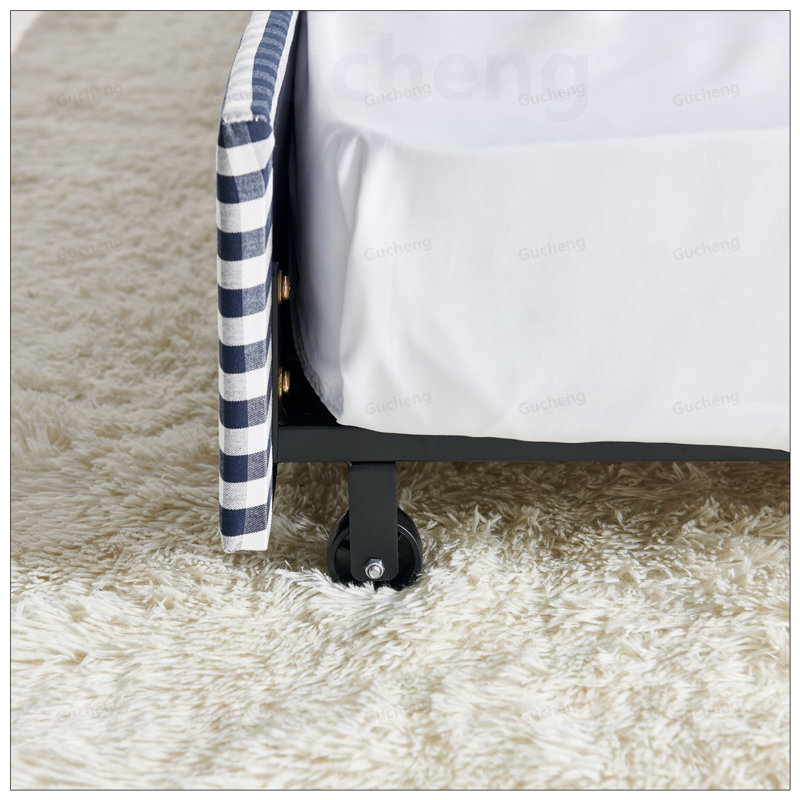Lit de jour rembourré convertible avec dossier capitonné, canapé-lit polyvalent 3 en 1 avec lit gigogne escamotable et rangement latéral, parfait pour une vie compacte