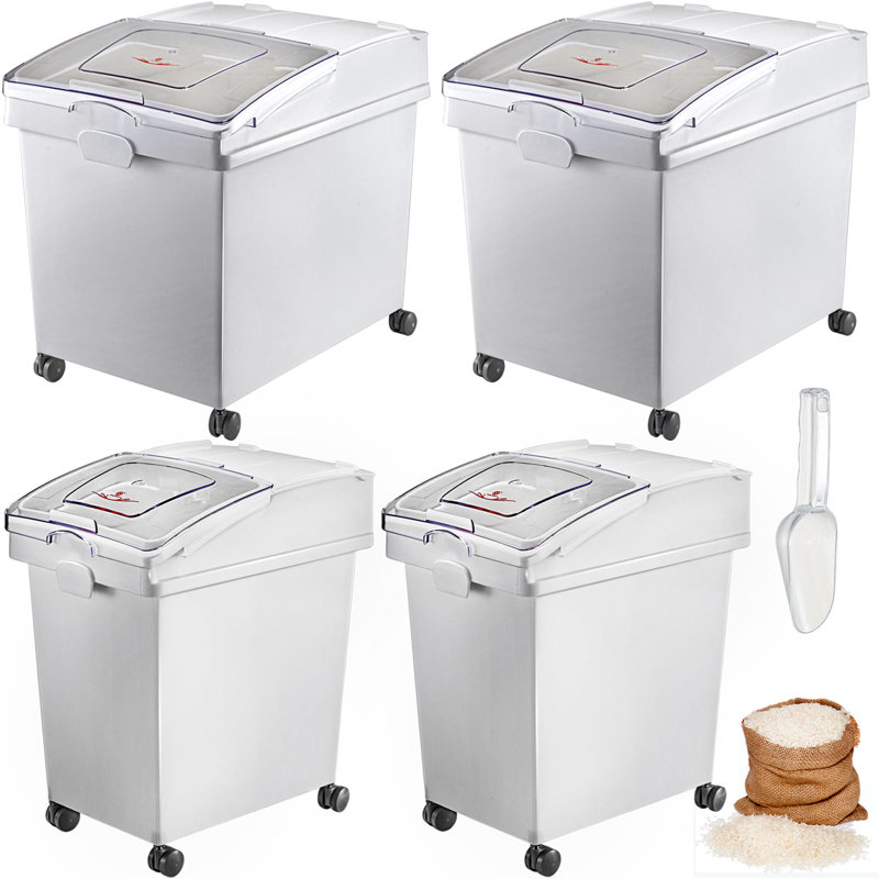 Contenant alimentaire rectangulaire en plastique avec couvercle Vevor (ensemble de 4)