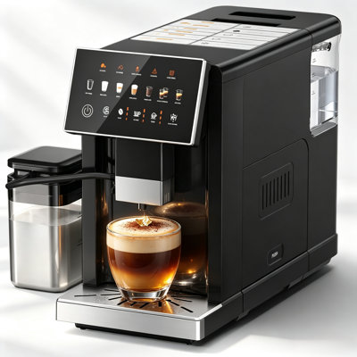 Machine à espresso automatique 20 bars avec moulin et mousseur à lait, broyage réglable, réservoir d'eau de 1,5 L, autonettoyant