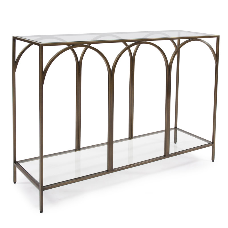 Serse 42'' Glass Top Console Table