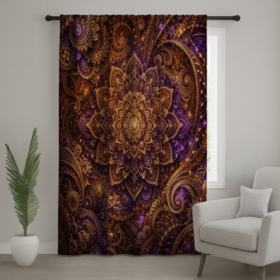 Intricate Amkit Window Curtains, Mandala Sheer & Blockout Curtains - 1 Panel
