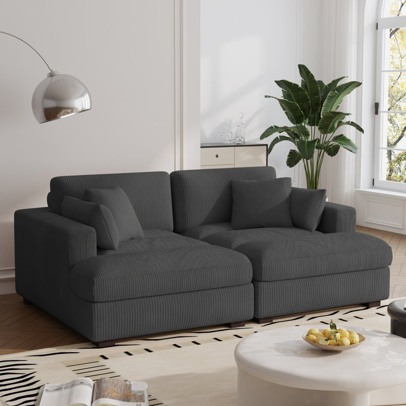 Bentura Echavarria 213.4Cm Recessed Arms Modular Sleeper, Grey