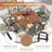 Patio Dining Set with Swivel PVC-Coated Polyester Chairs and 59" Square Dining Table-2108036976