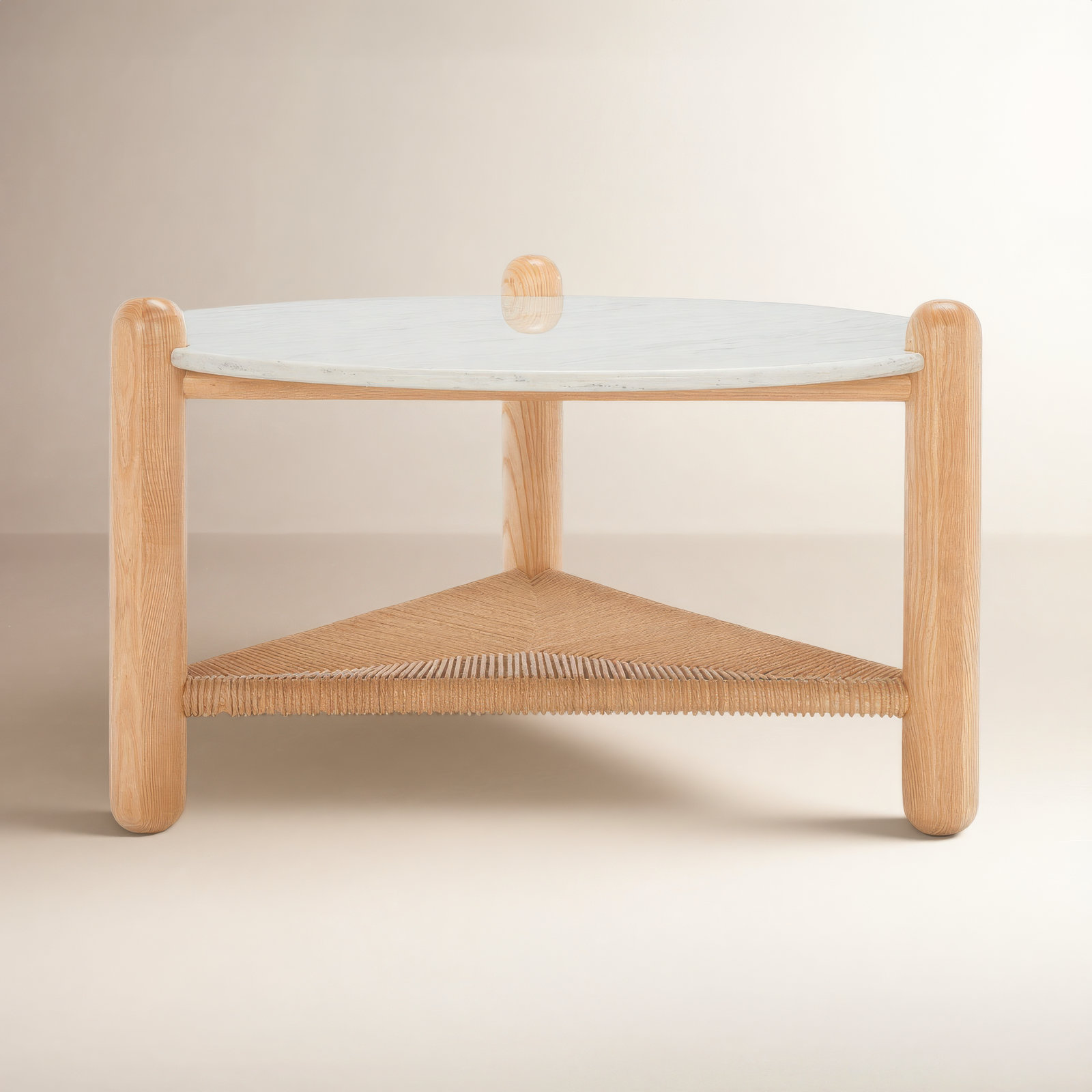 Trish Coffee Table, Natural, Marble White