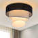 1 -Light E27 Ceiling Light - Modern Black Fabric Shade