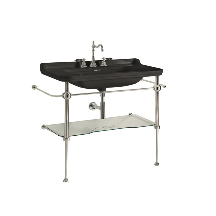 WS Bath Collections Waldorf 21.7'' Ceramic;Metal Rectangular Bathroom Sink with Overflow