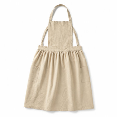 Tablier à bavette en mélange de coton avec grandes poches, tablier de cuisine croisé au dos pour femmes et hommes, naturel, 96,5 cm x 137 cm