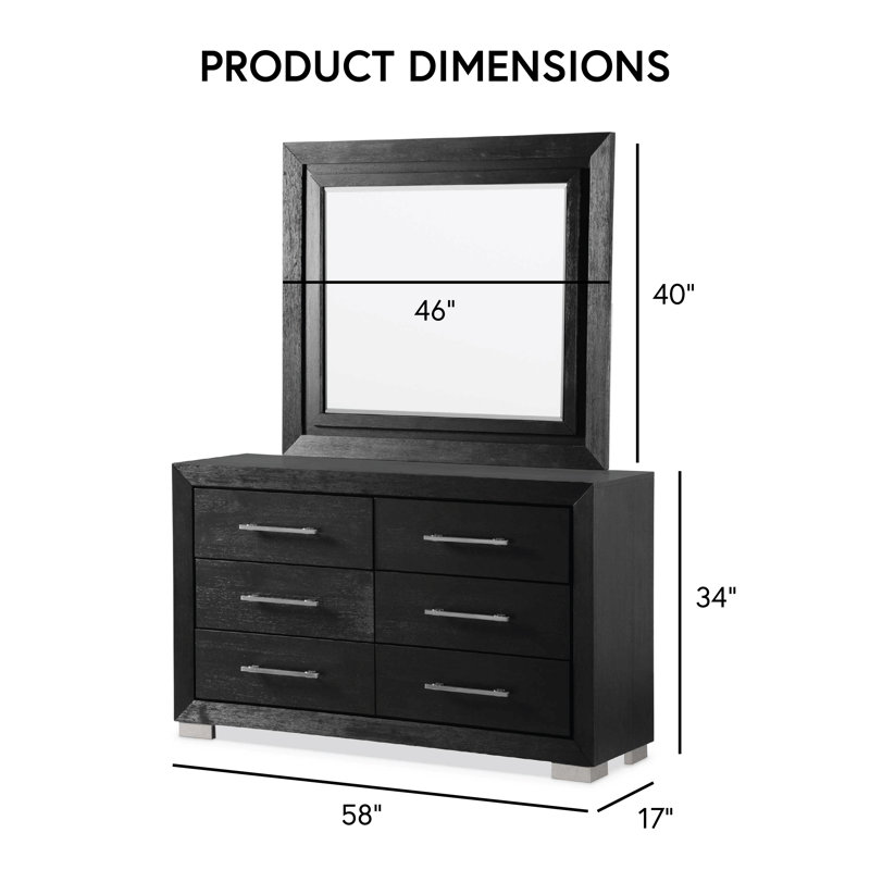 Belleterre Betancourt 6-Drawer Dresser With Mirror