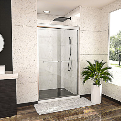 Porte de douche coulissante semi-sans cadre