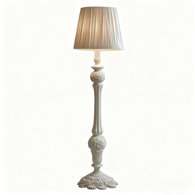 White Resin+Fabric Free form Floor Lamps