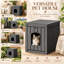 Maison pour chat en résine étanche de 54,5 cm de hauteur, avec bac à litière intégré pour usage intérieur et extérieur.-1501828510