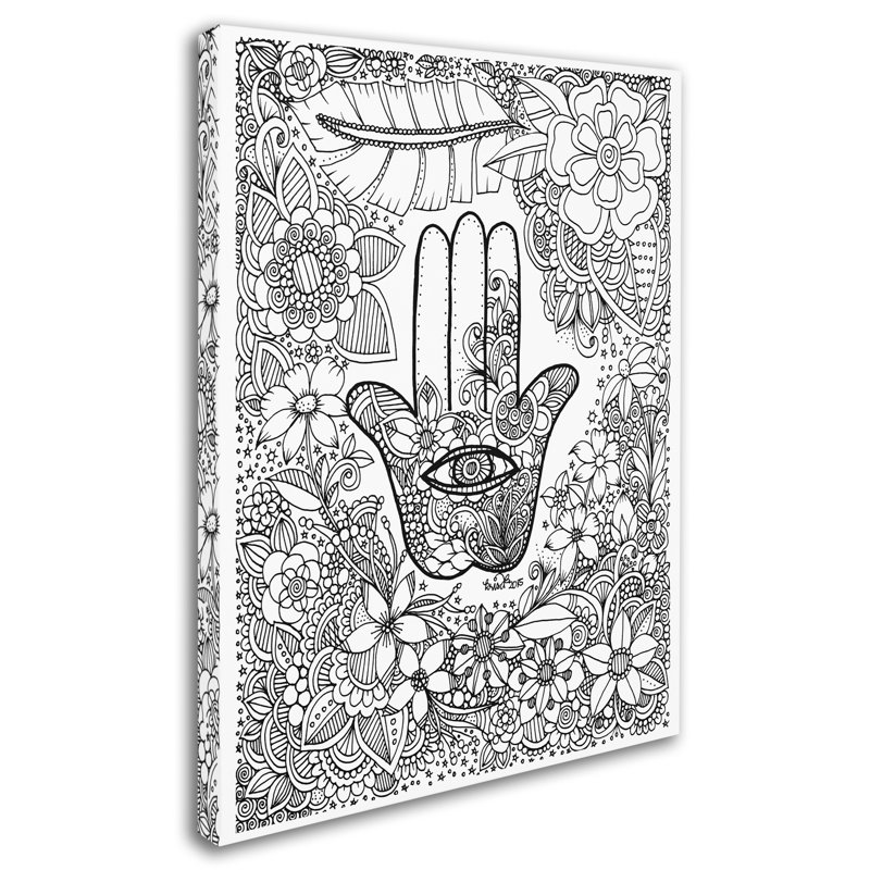 Carson «Hamsa Hand», impression sur toile tendue KCDoodleArt, H 47 po x l 35 po x P 2 po