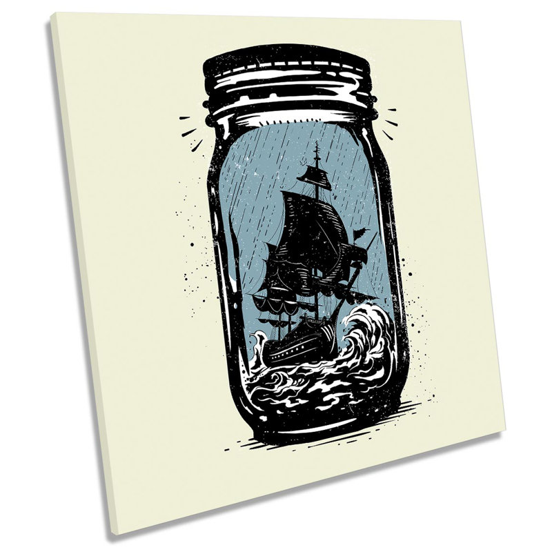 X9200 Ship In A Bottle - Wrapped Canvas Painting, 60cm H x 60cm W x 2cm D