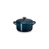 Le Creuset Stoneware Noël Collection Mini Round Cocotte With Gold Star Knob, 24 Oz. - Shell Pink