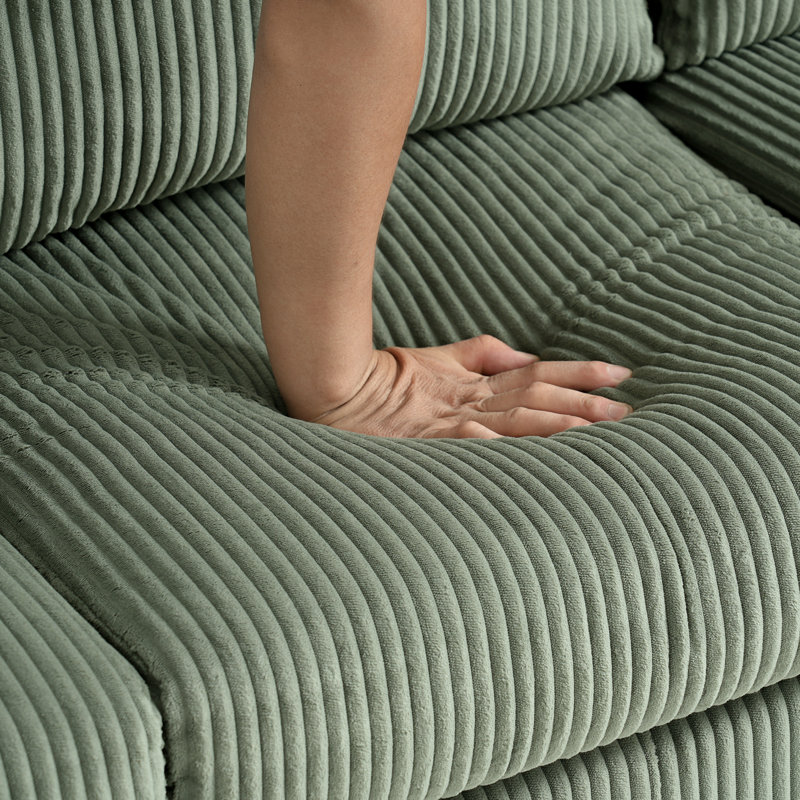 Canapé 67,32 po avec repose-pieds 1 pièce, Vert
