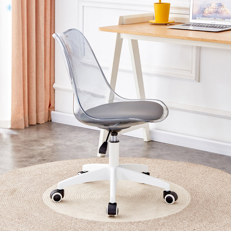 Chaise et bureau de bureau moderne Smoke, chaise rotative réglable à 360 °, Gris, Clair