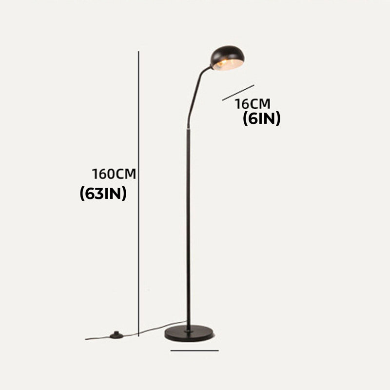 Lampe sur pied arquée 63 po Merrimac, Noir, Noir