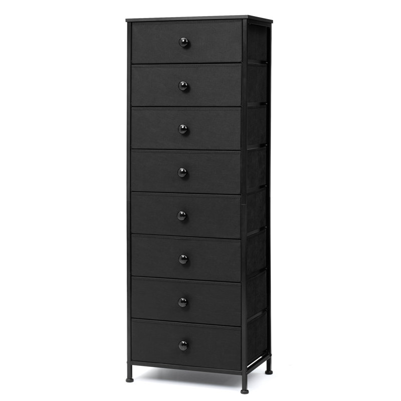 Commode 8 tiroirs, noir, Noir, noir, noir, noir