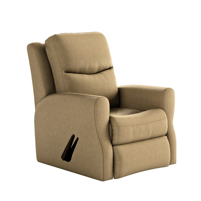Fame Leather Recliner, Light Tan, Rocker/Swivel