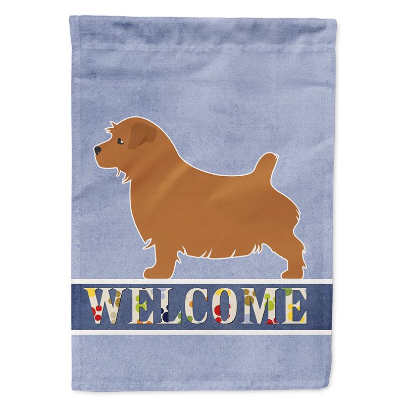 Polyester 2 côtés 40 x 28 po welcome drapeau maison, Terrier de Norfolk