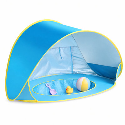 Baby Beach Tent Pop Up Portable Shade Pool UPF50+ UV Protection Sun Shelter for Infant with Easy Set Up Canopy (Blue)