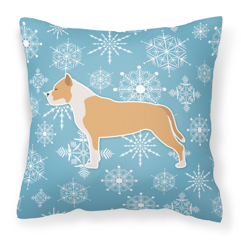 Coussin intérieur/extérieur en flocons d’hiver, H 14 po x l 14 po x P 3 po