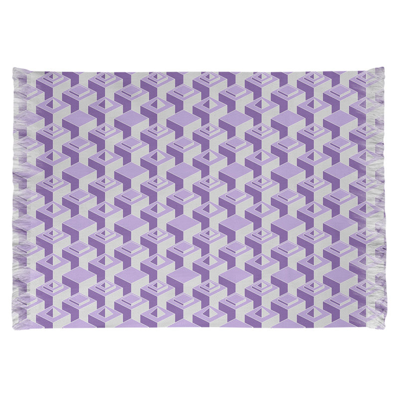 Tapis mauve à motif de gratte-ciel, Non