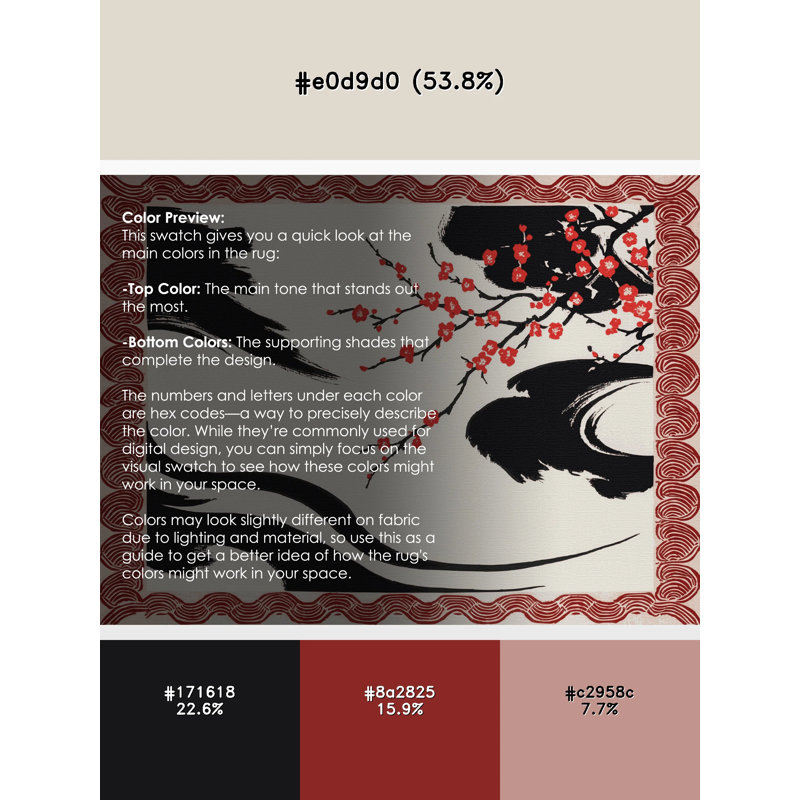 Crimson Petal Rug, Round 5'