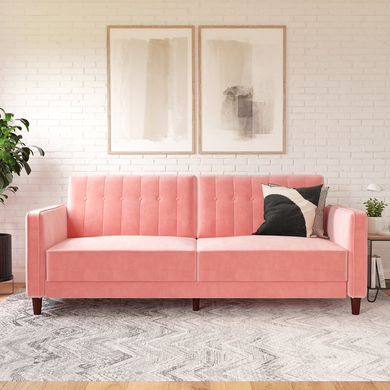 Canapé convertible Perdue, Velours rose