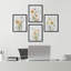 «Black and White Sunflowers Floral Botanical», impression sur papier 4 pièces-97782587-97782584