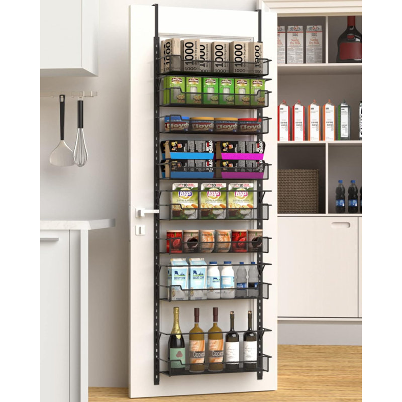 Door Spice Rack with Adjustable Racks