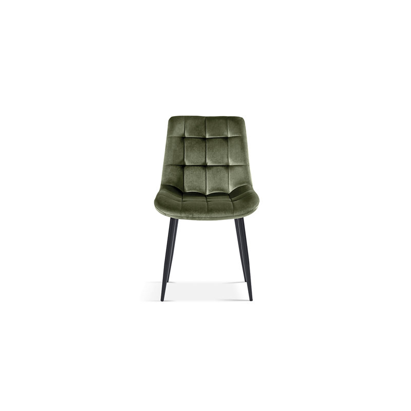 Greilickville 47cm H Polyester Upholstered Metal Side Chair, Green