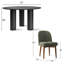 Ensemble de salle à manger rond moderne avec table à plusieurs pieds et 6 chaises rembourrées à pattes en bois-1642869984