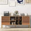 Buffet de cuisine à miroir avec buffet et armoire de rangement avec 2 tiroirs