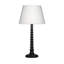 Lampe de table 31 pouces Dio, abat-jour tambour blanc, base en bois tourné-103381153