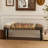 Handmade Natural Multicolor Southwestern Jute & Wool Upholstered Bench