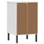 40 cm W Solid Wood and Iron Bedside Table-1464484220