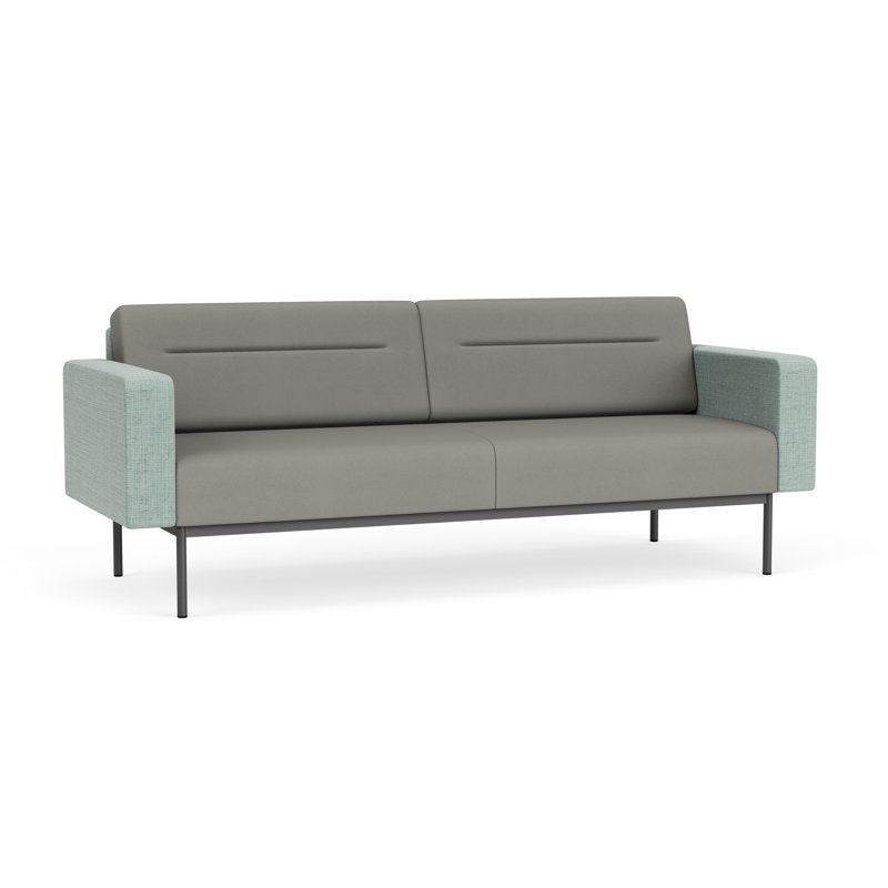 Canapé de réception Darsey, Sans alimentation, Gris anthracite, Colombe Patriot Plus; écume de mer Chambray